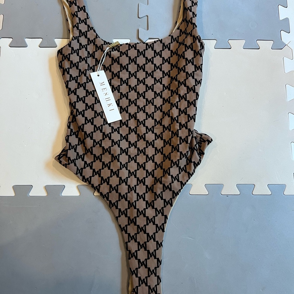 Rita Meshki Nude Monogram Bodysuit Nude